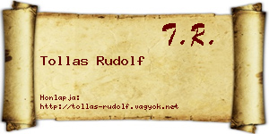 Tollas Rudolf névjegykártya